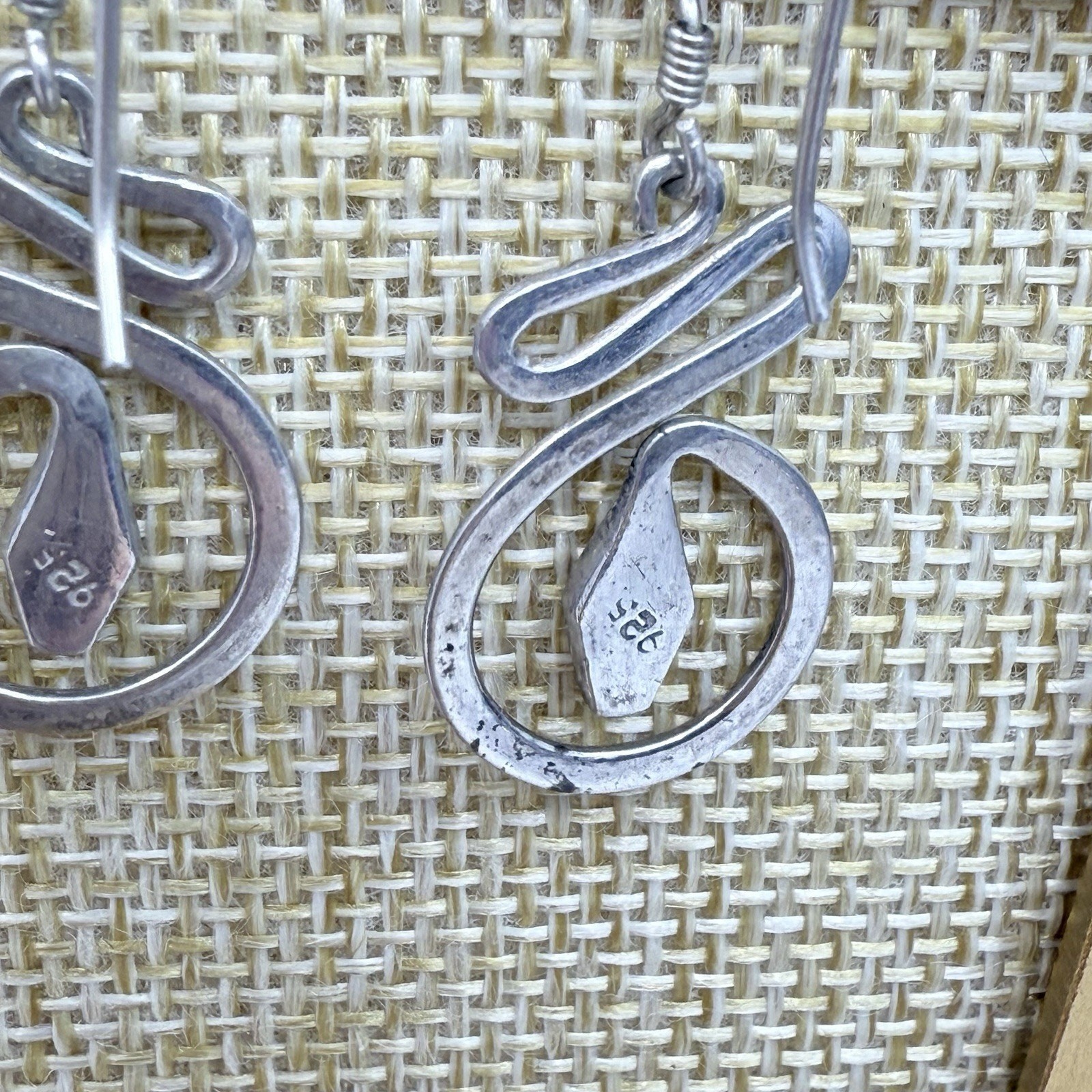 Vintage 925 Sterling Snake Serpent Gothic Dangle Earrings 3.2 grams