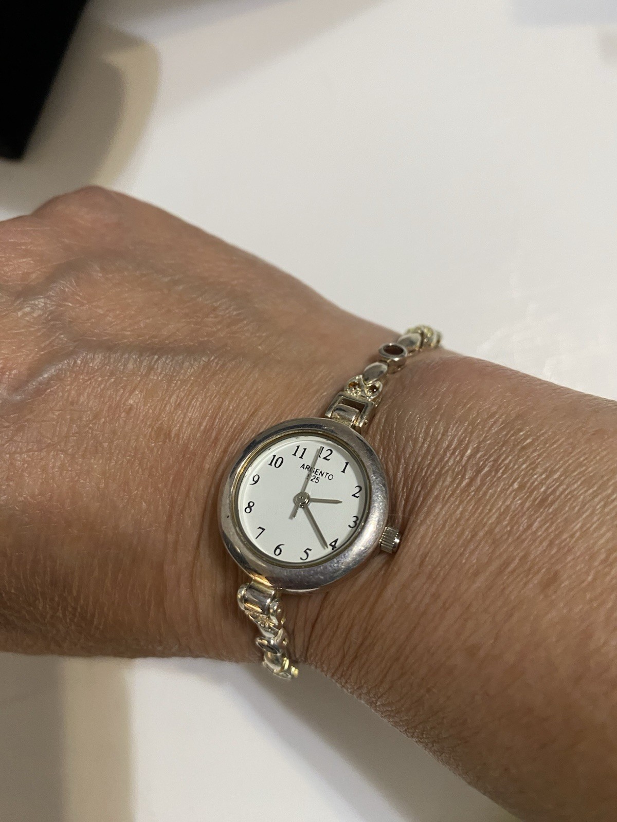 Argento Sterling Silver 925 Watch With Multicolor Crystals With New Battery
