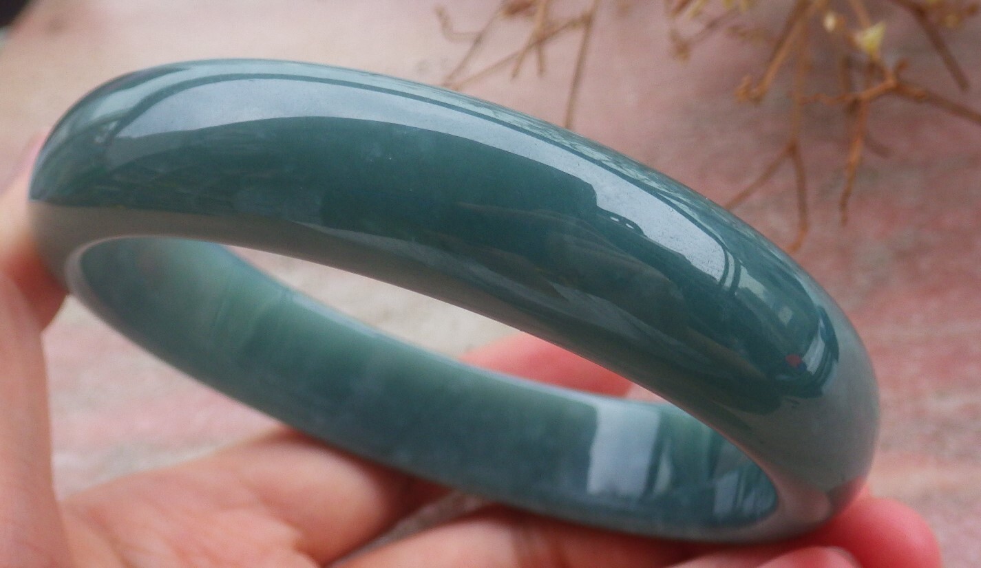 Video Certified Icy Green Natural A JADE Jadeite Bangle Bracelet 69mm 203073 AS