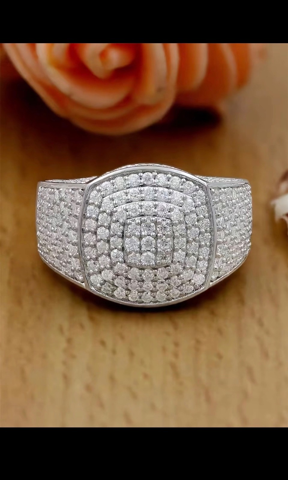 moissanite silver ring size 10