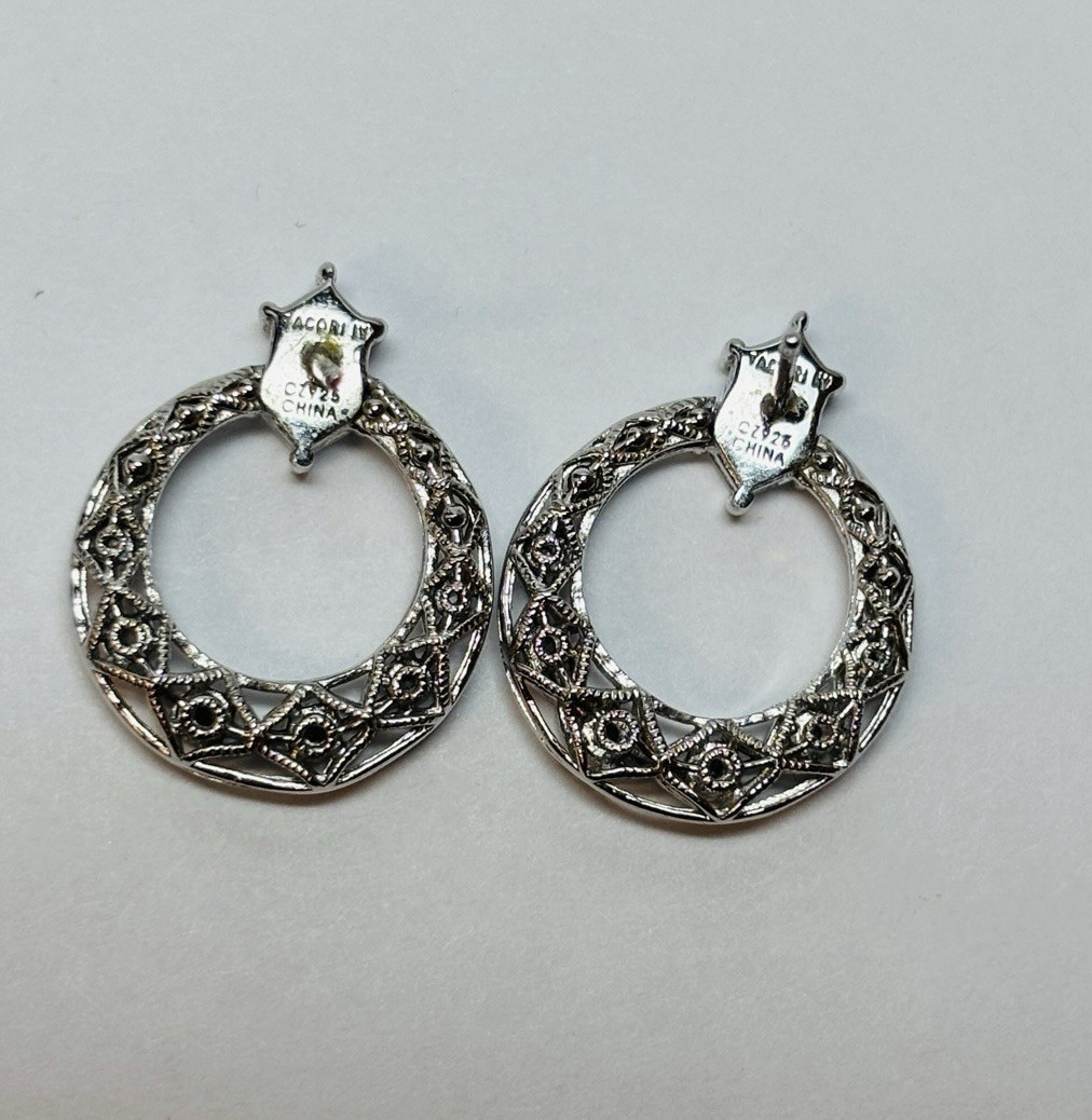 Tacori IV Sterling 925 Silver Open Circle CZ Earrings -.15