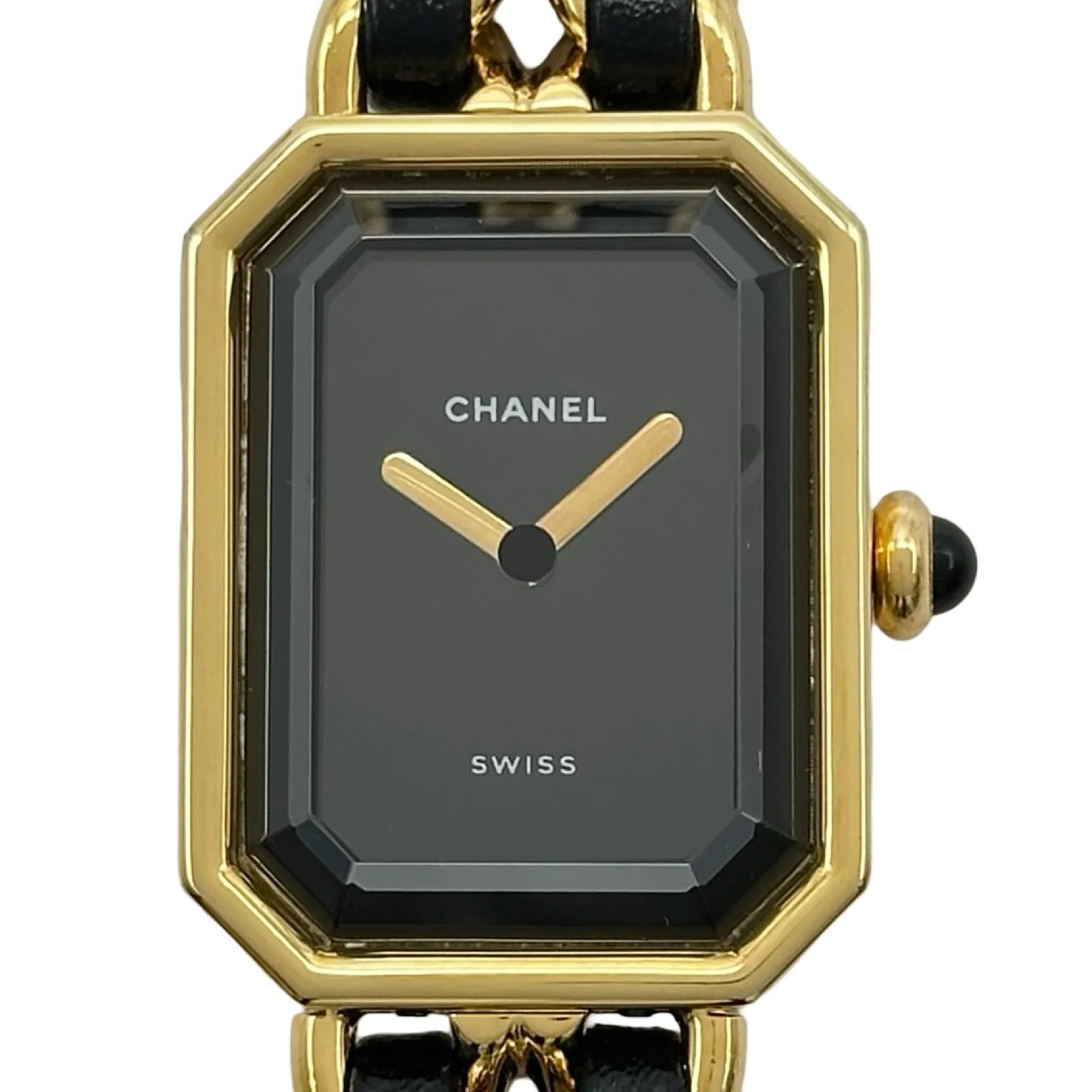 Chanel Première M H0001 20mm Gold Black Dial Quartz Watch OKW2255