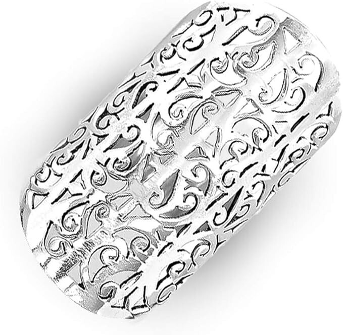 925 Sterling Silver Ring Chunky Large Wide Band Full Finger 7.0 Cocktail Quality