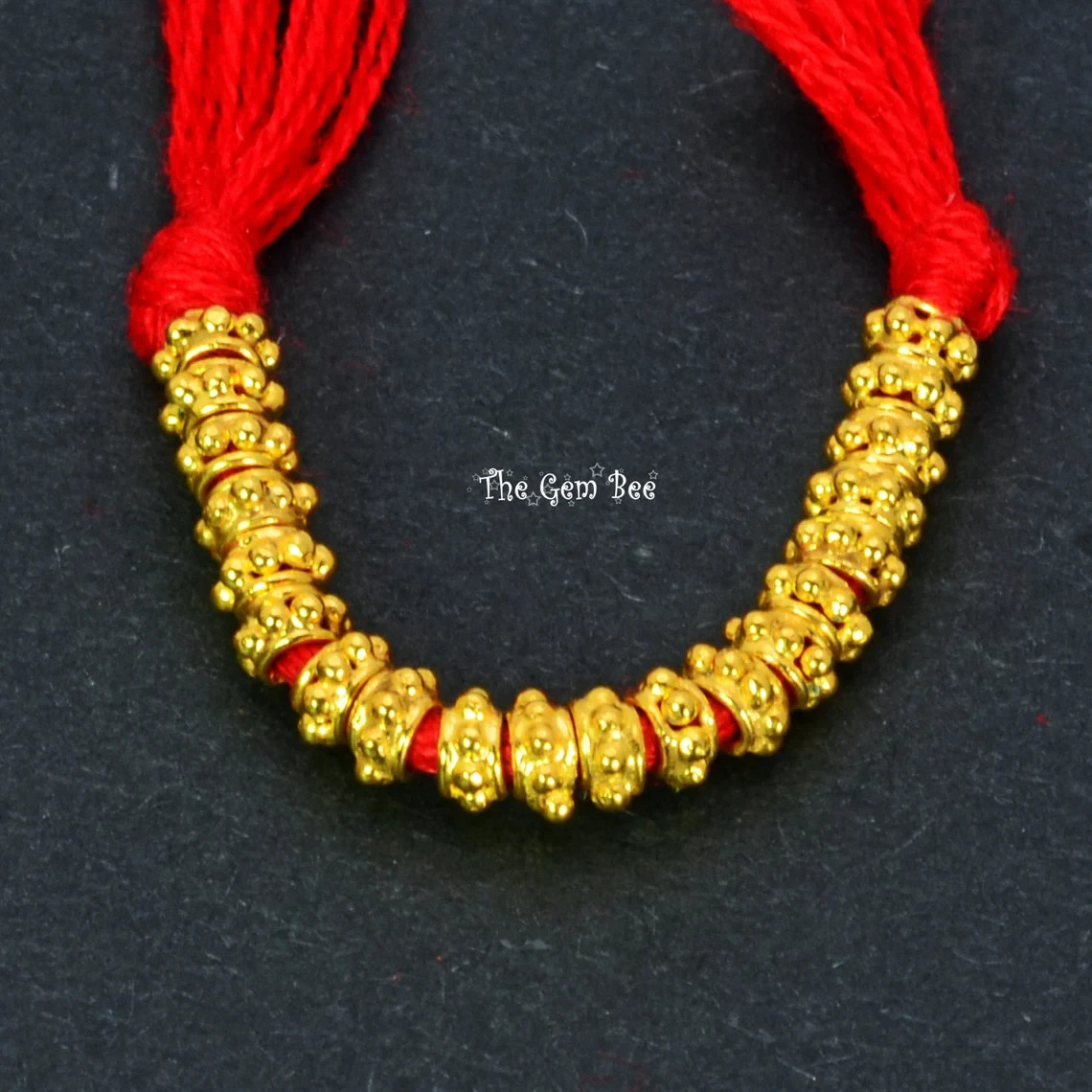 3.3mm 18k Solid Yellow Gold Fancy Bali Spacer Findings Beads (20)
