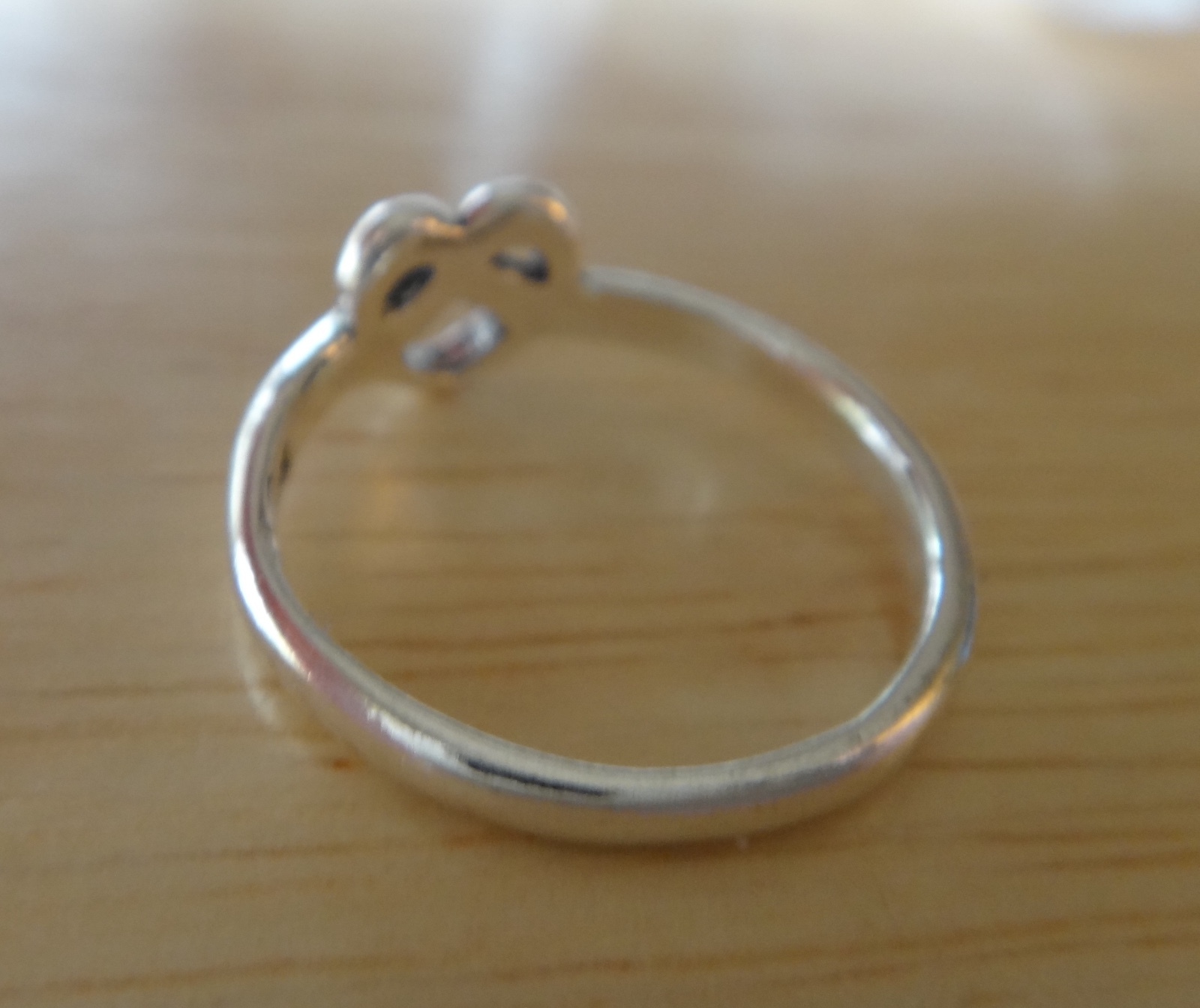 Sterling Silver Small Heart Knot ring 2mm band Ring in sizes 5 6 7 8 8.5 9 or 10