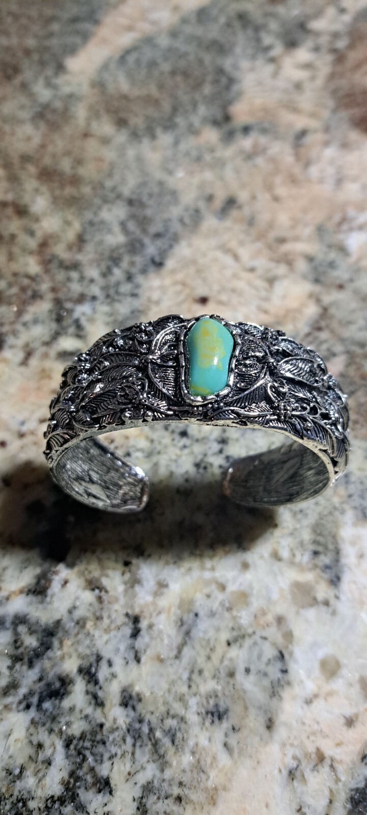 Turquoise Braclet Silver plated 6.6cm ( 2.4 inches wide