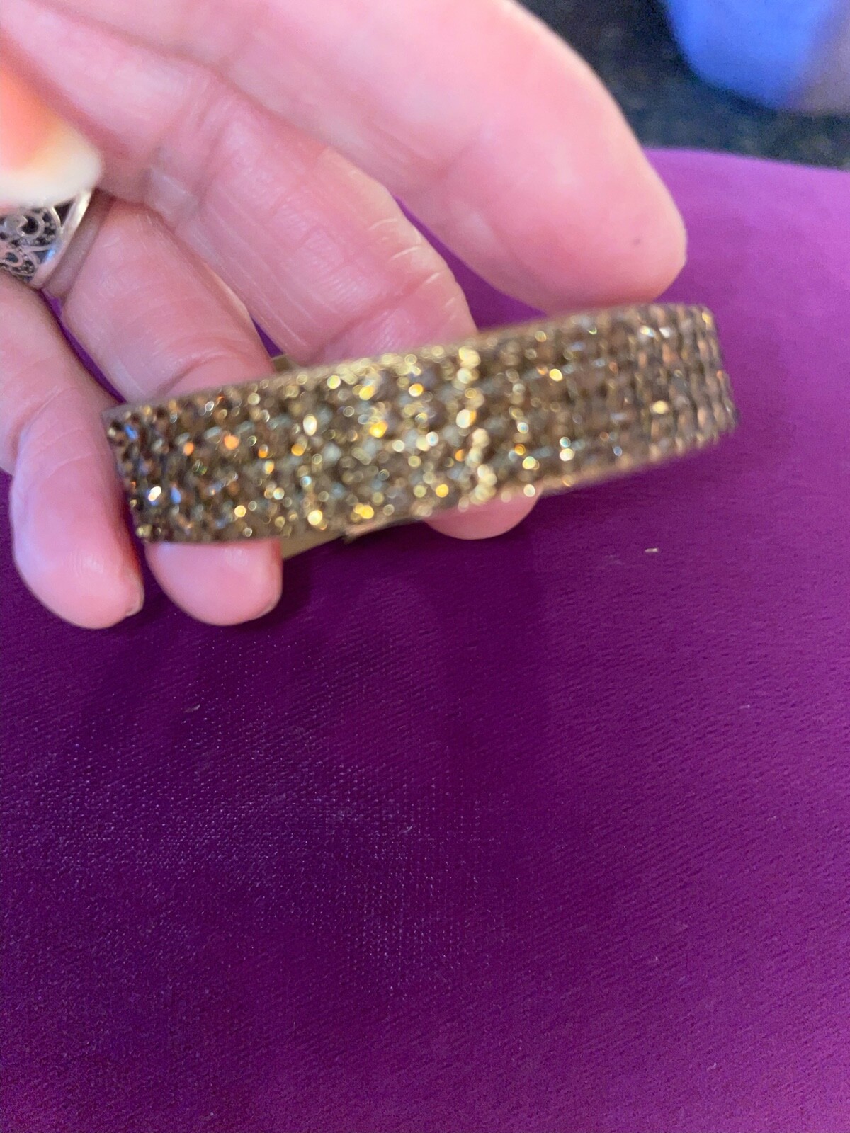 SWAROVSKI WRAP Bracelet ALCANTARA WITH CRYSTAL METALLIC CHAMPAGNE SWAN MARK NEW