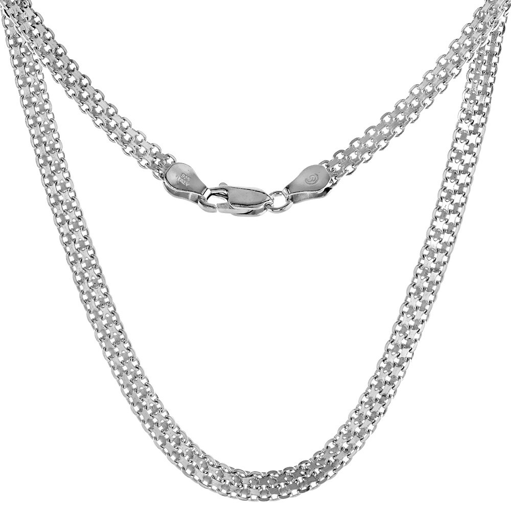 Sterling Silver 4.1mm Italian Bismark Chain