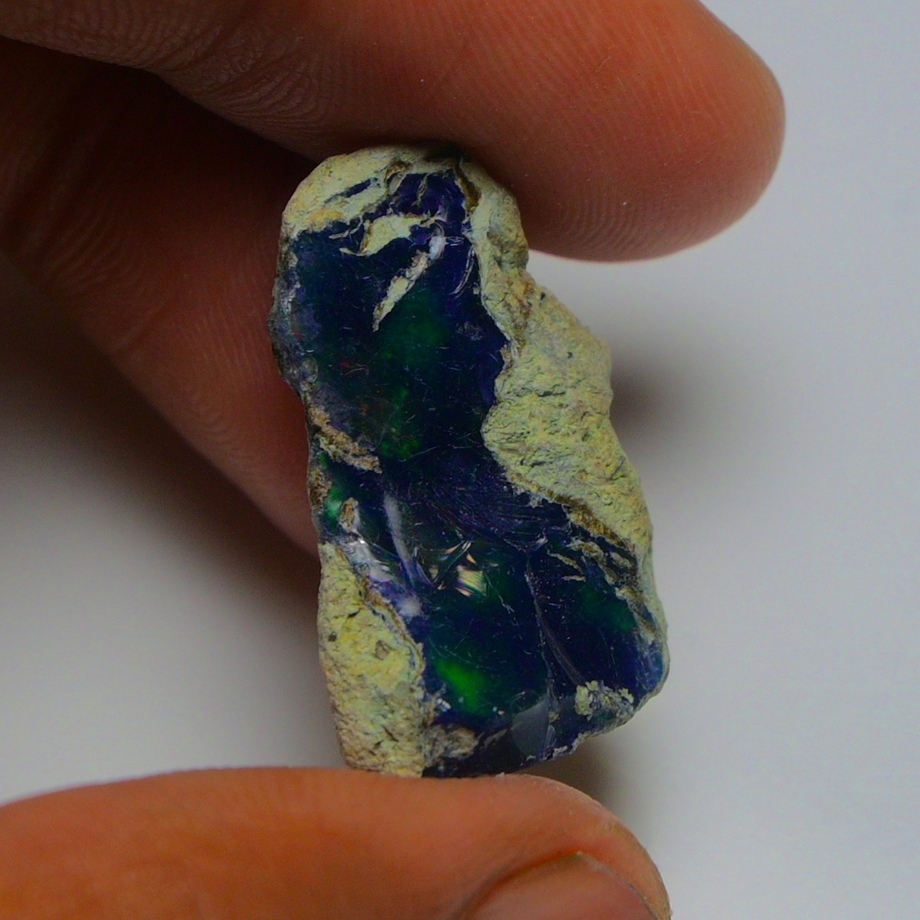 Blue Opal Rough 9.45 Carats, Smoked Ethiopian Welo Opal Rough, Fire Opal Rough