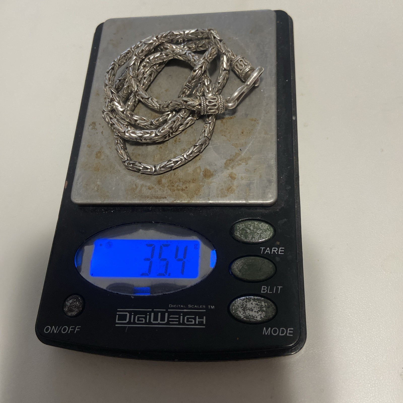 Sterling Silver 925 Byzantine 24″ Chain Necklace 35+ Grams Stunning