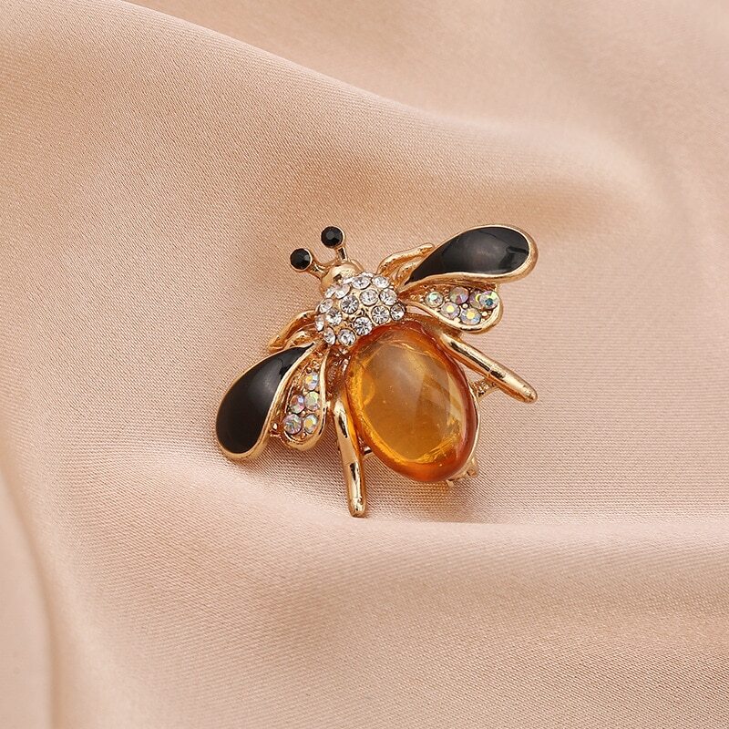 Cute Rhinestone Bee Brooch Women Party Accessories Insect Pearl Brooches