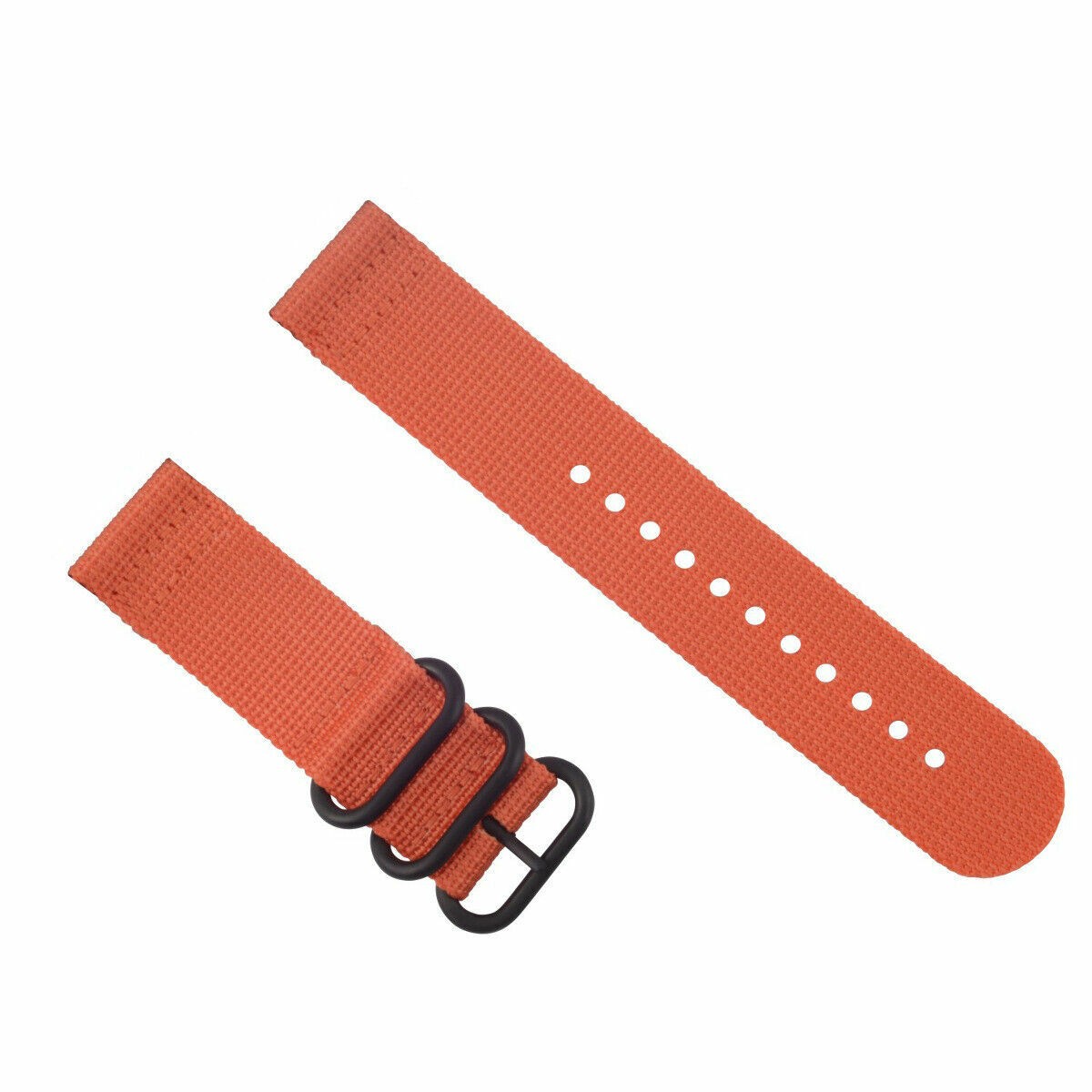 24mm Orange Nylon Replacement Strap Lug Adapter 3 Black Rings For Suunto Core