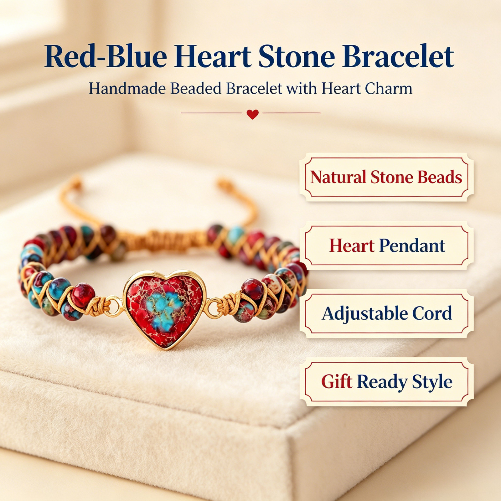 Women Heart Charm Bracelet Woven Handmade Boho Adjustable Friendship Gift Jewel