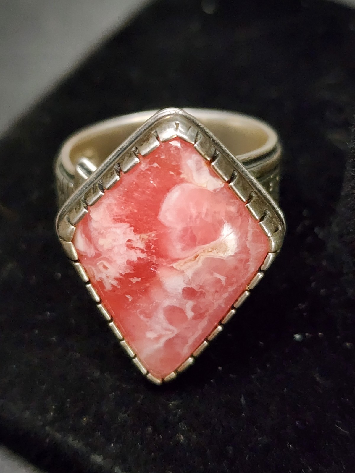 Beautiful Rodrick Tenorio RMT 925 Relios Arrow Rhodochrosite Ring Size 7.75