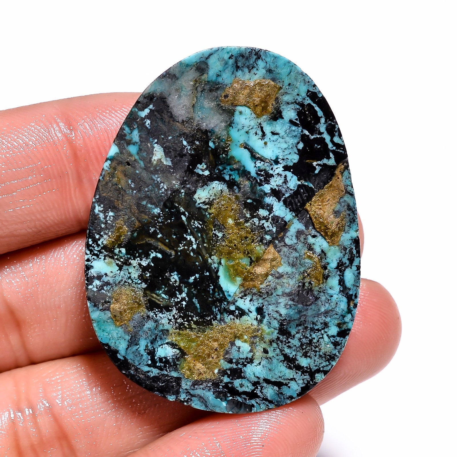 Tibet Turquoise stone 100% Natural Fancy Shape Cabochon 80.85 Ct 33x43x8mm BC-81