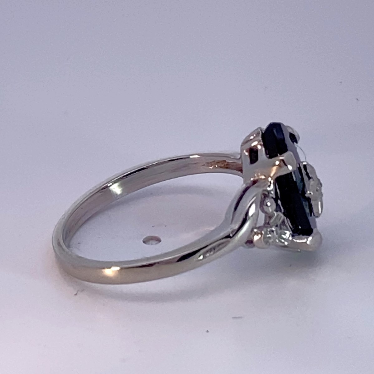 Synthetic Onyx Lady’s Stone & Diamond Ring .005 CT. 14K White Gold 2 (KS1024190)