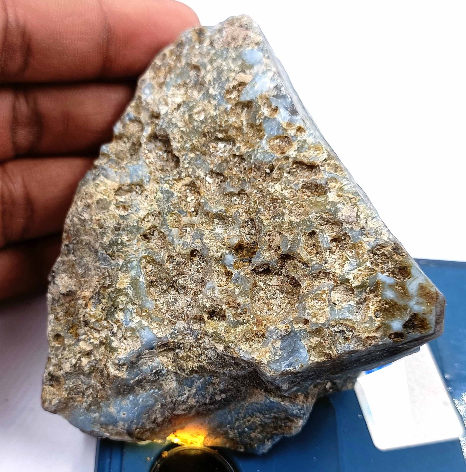 DYED ROUGH EGL CERTIFIED LOOSE GEMSTONE 1120 CARAT NATURAL BLUE OPAL+GIFT R