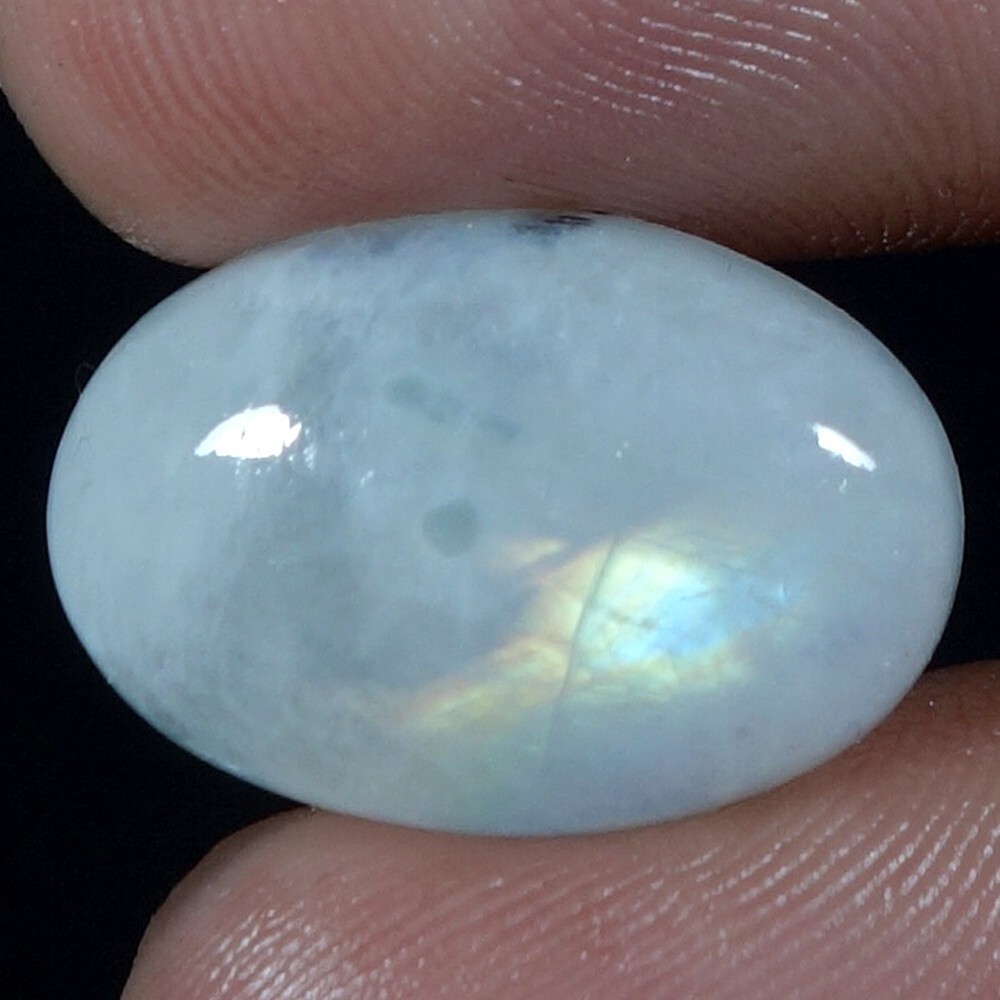 13.90 Cts Natural Blue Rainbow Moonstone Facet Cabochon Specimen jewelry makin