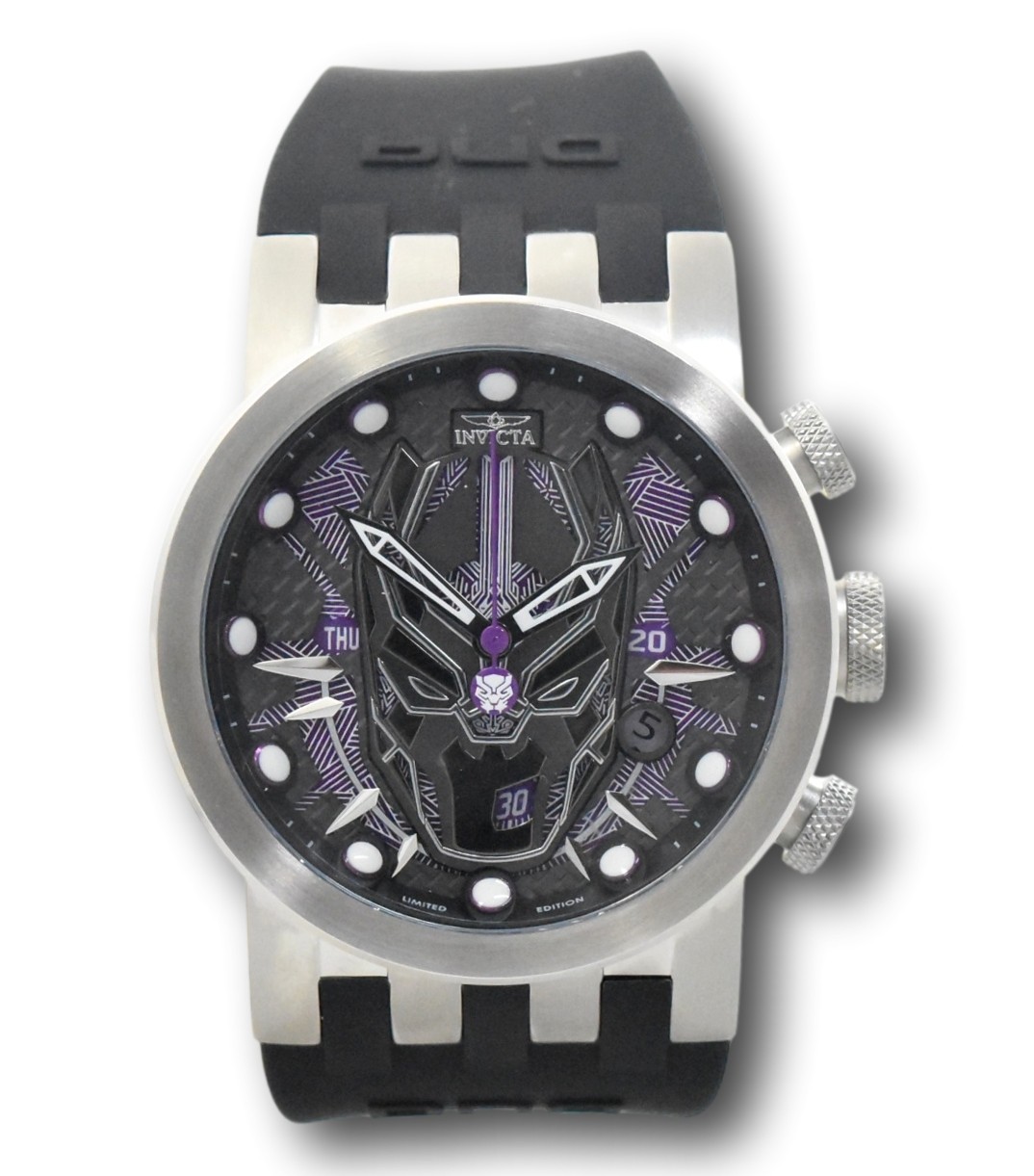 Invicta Marvel Black Panther Men’s 46mm Limited Ed Swiss Chronograph Watch 34682