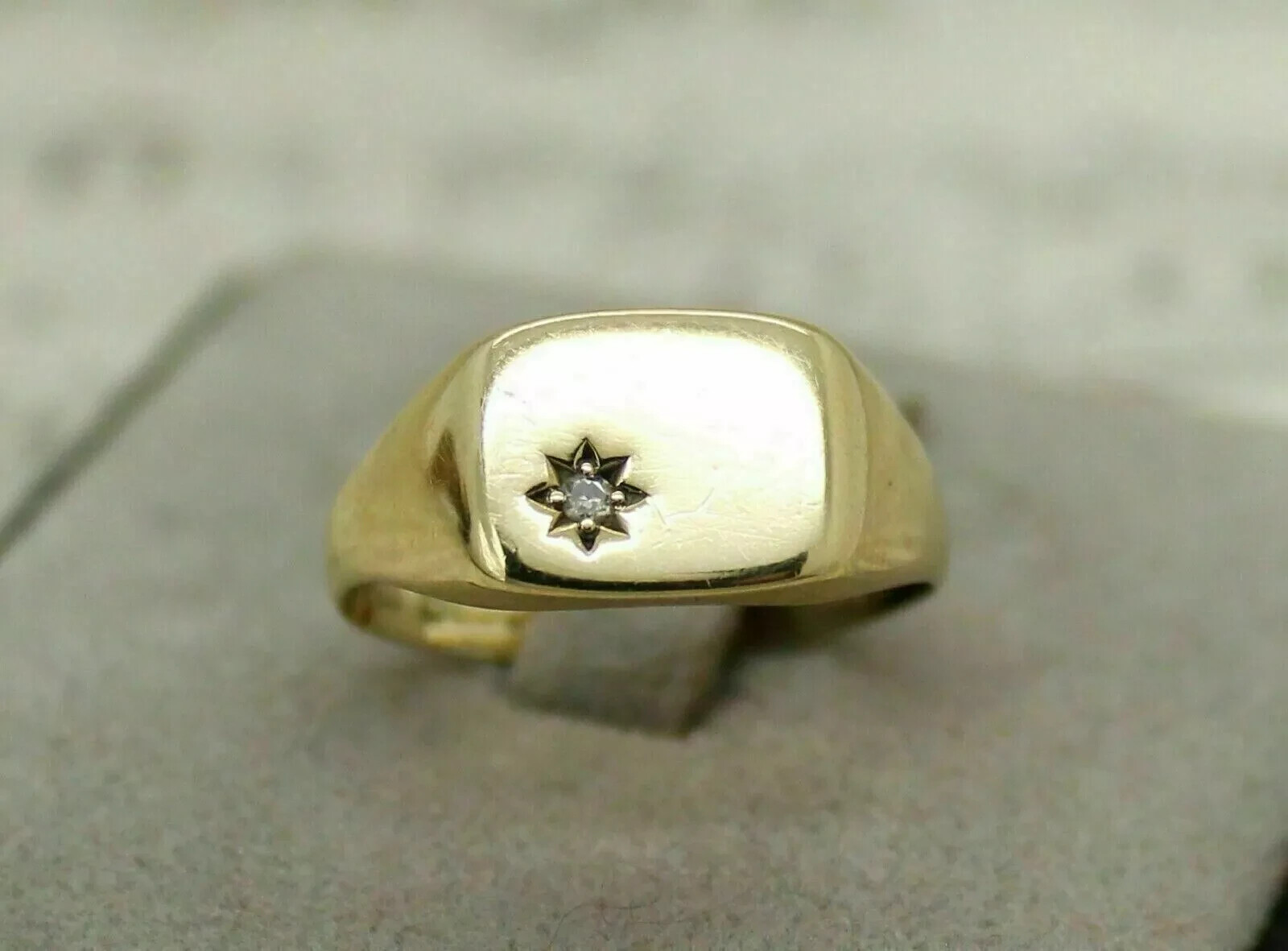 1.90Ct Round Cut REAL Moissanite Men’s Pinky Wedding Ring 14K Yellow Gold Plated
