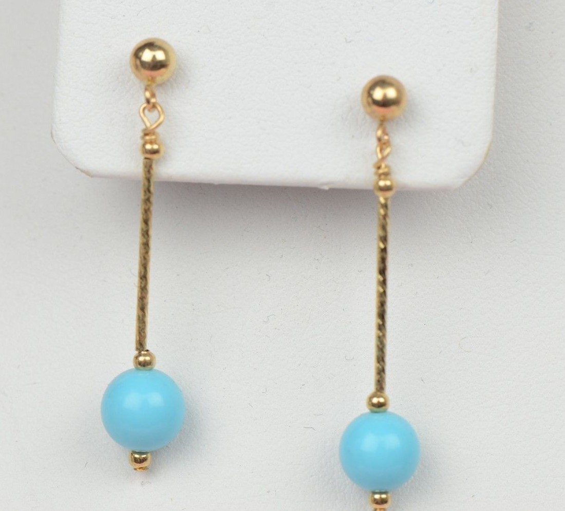 14k Yellow Gold 3pcs Set: Necklace, Bracelet, Earrings