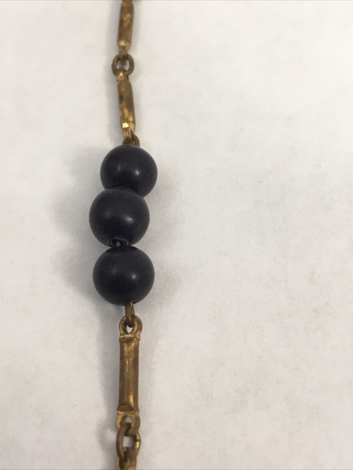 Multi Color Beaded Gold Tone Strand Necklace 32″ Vintage Boho Chic String