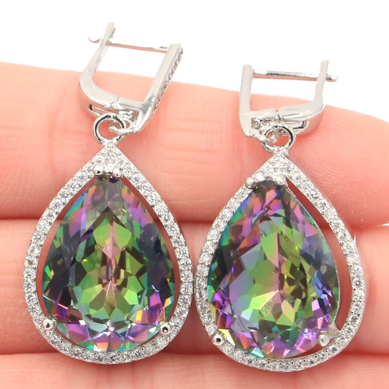 Buy 4 Get 1 Free 16g Kunzite Tourmaline Alexandrite Topaz CZ Silver Earrings