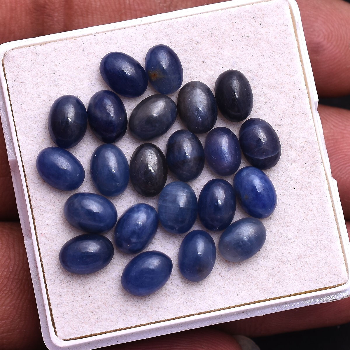 22 Pcs Natural Sapphire Oval Cabochon 7mm*5mm Untreated Gemstones Wholesale Lot