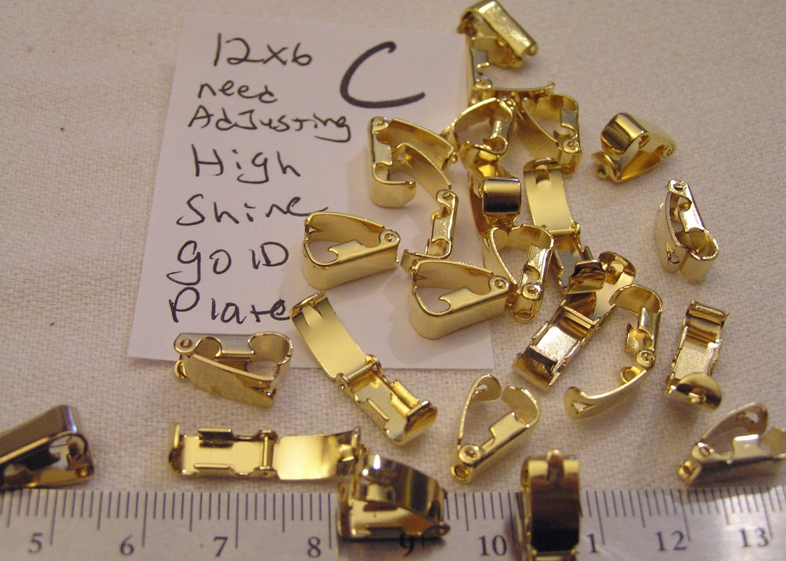 Vtg Fold Over Clasp Silver Brass Gold Plate Jewelry Findings Repair Bracelet 620