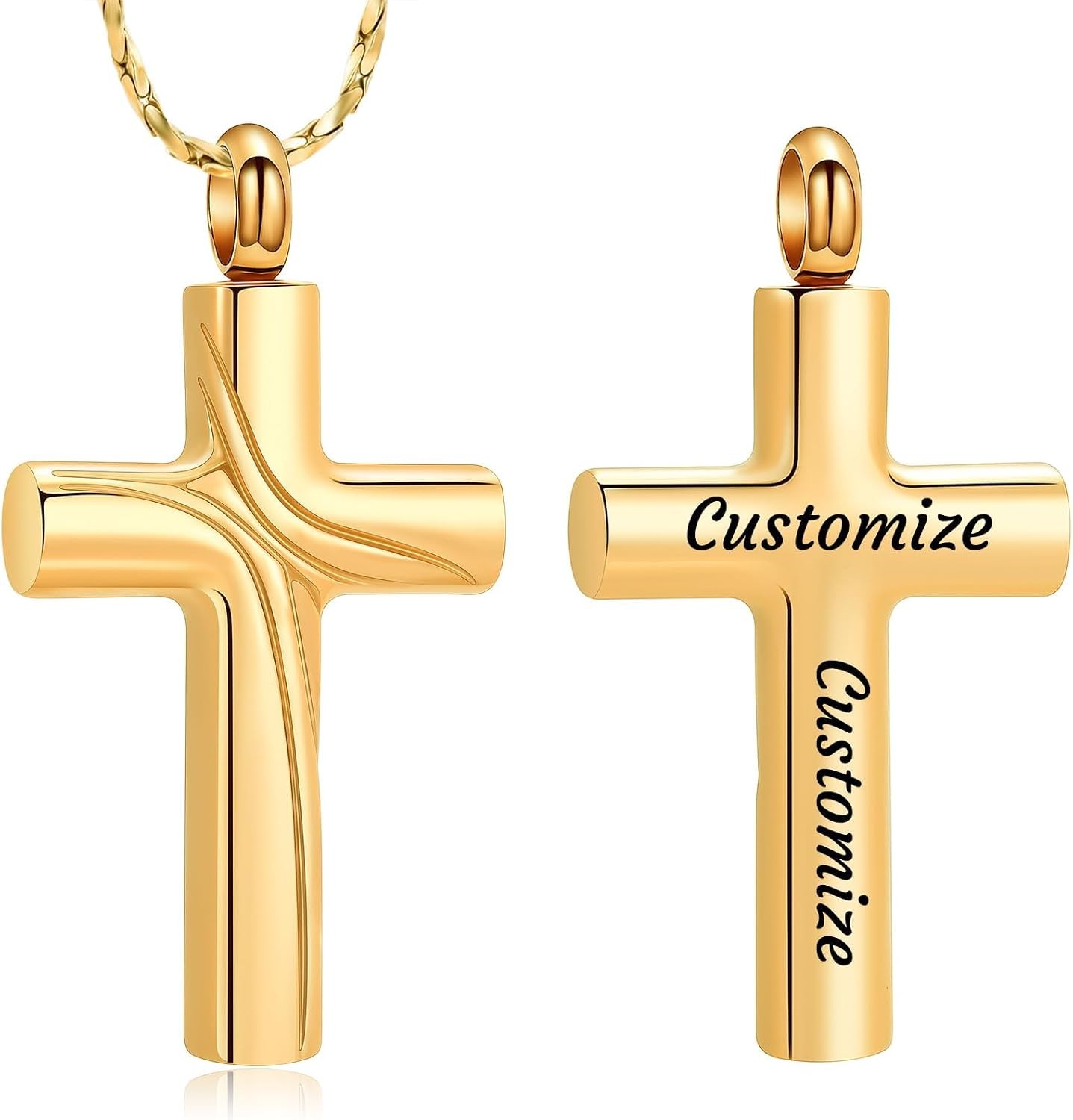 Cross Ashes Cremation Jewelry Stainless Steel Urn Ashes Necklace for Women Men