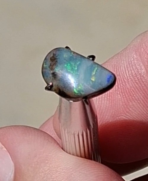 3.7ct Queensland Boulder Opal Natural Opal Gem, multicolour crystal faced.