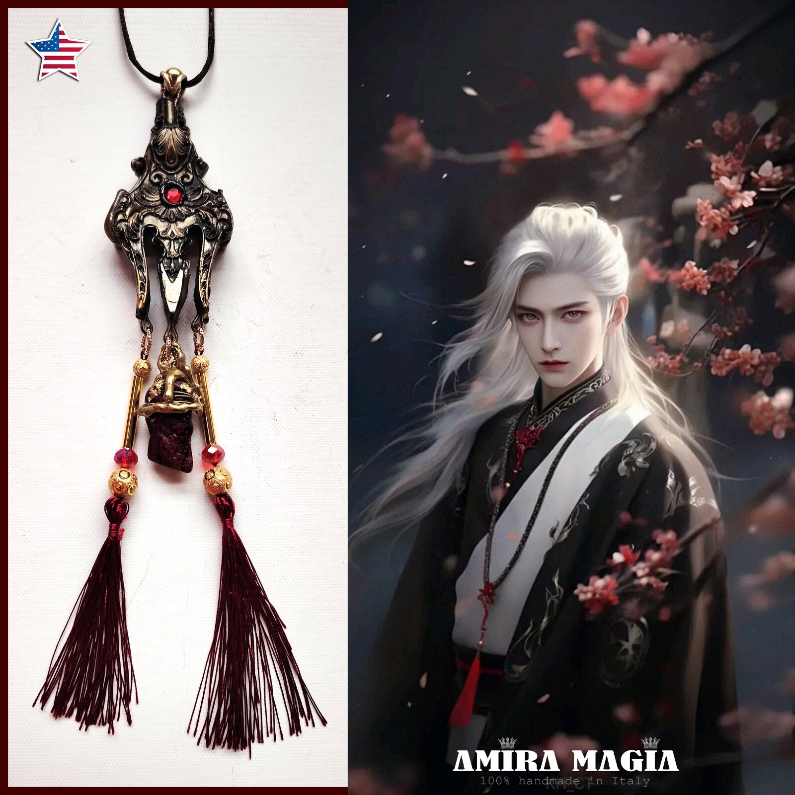 Feng Shui Symbol Money Amulet Talisman Fengshui Lucky Charm Trident Asia Pendant