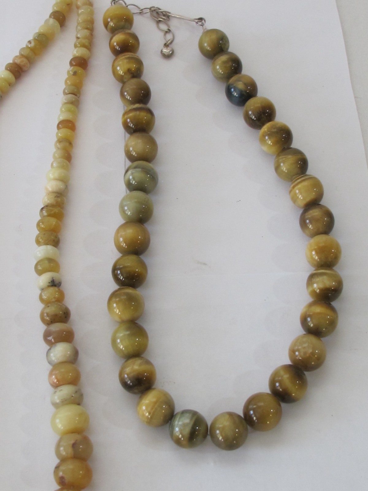 LOT DTR Jay King Mine Find Sterling Bead Necklace Jasper Yellow Tiger Eye (4) pc