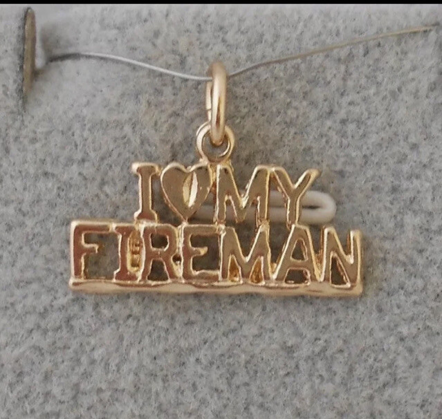 14k Good Filled I heart fireman. Pendant / charm