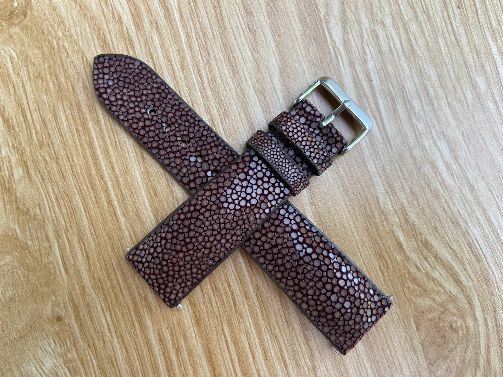 Brown Stingray Leather Watch Strap Band 14 16 17 18 19 20 21mm 22mm 23 24mm 26mm