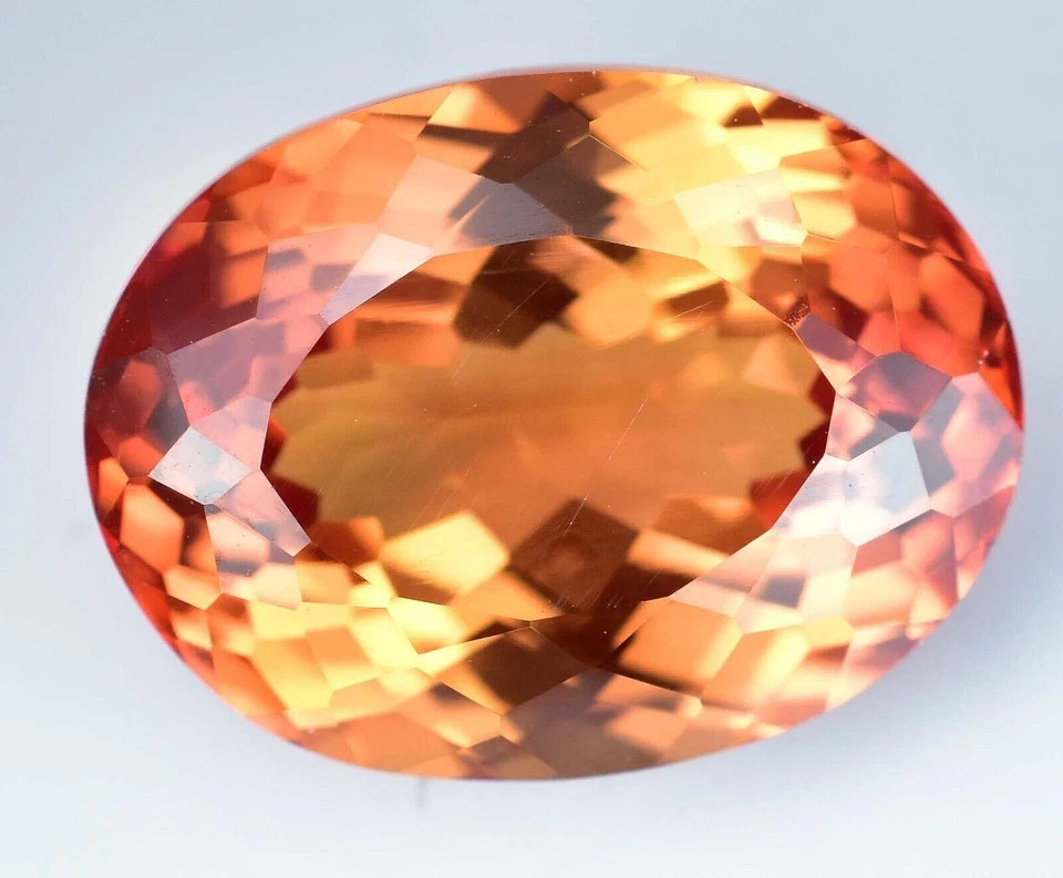 FLAWLESS Natural Imperial Topaz 23.00 Ct Oval Untreated Certified Loose Gemstone