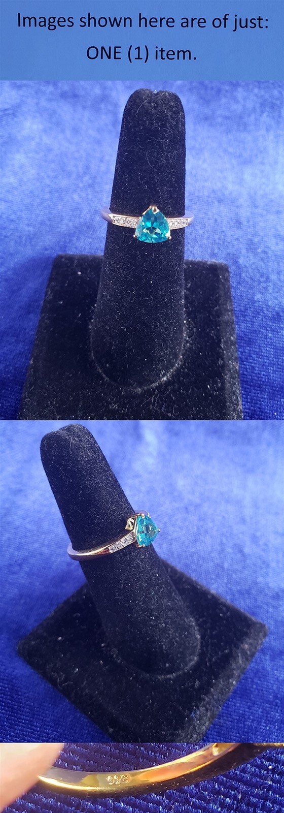 D’Joy Yellow Gold Over Sterling Silver London Topaz & CZ Size 7 Ring 25ri292