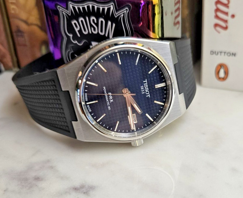 Tissot PRX Powermatic 80 Auto Blue Dial Steel Sapphire 100m Black Rubber