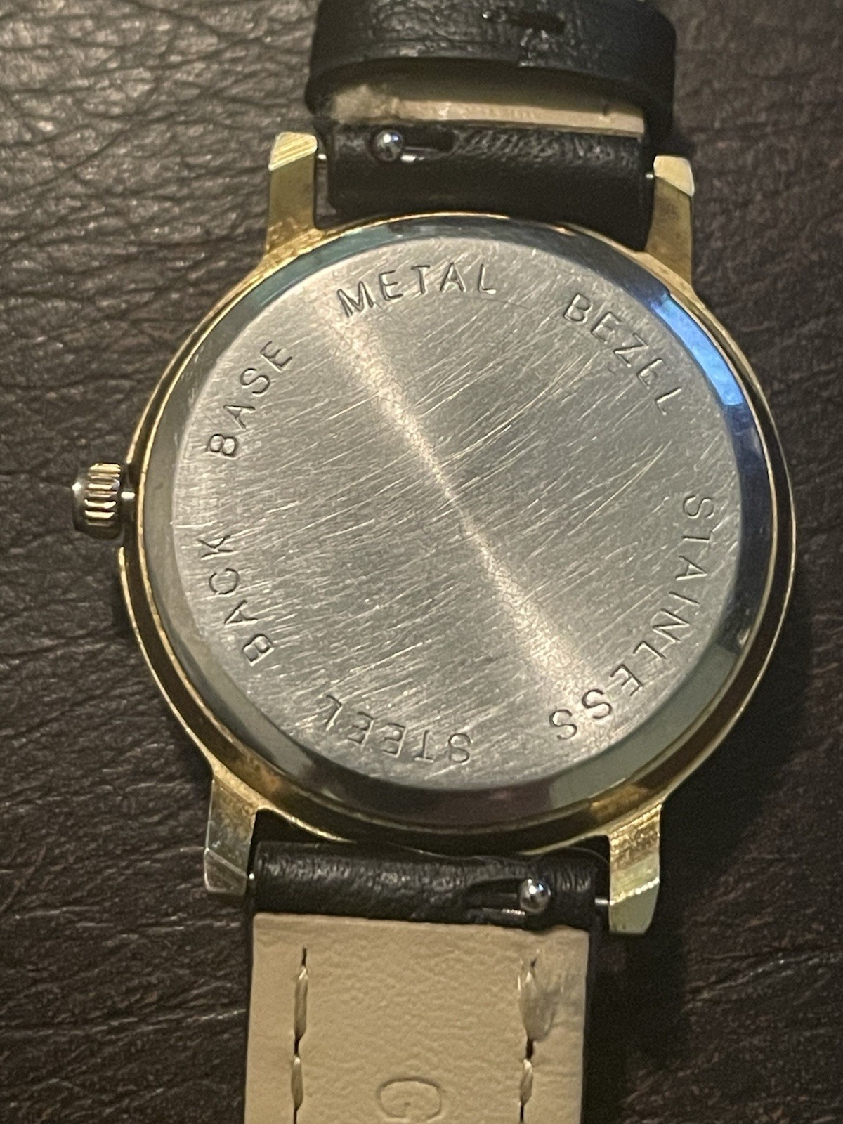 Vintage Edison Quartz Moon Phase Date Dress Watch Roman Dial Japan Movement Runs