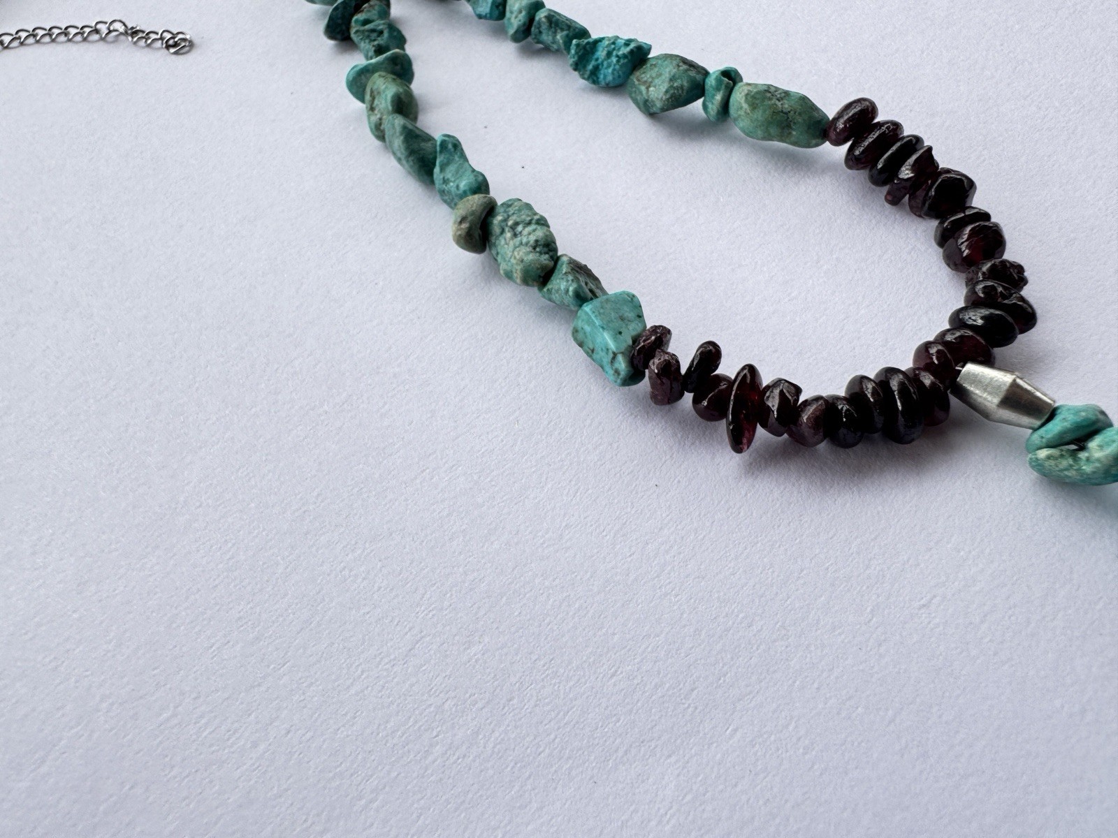 Southwestern Turquoise Chip & Garnet Necklace