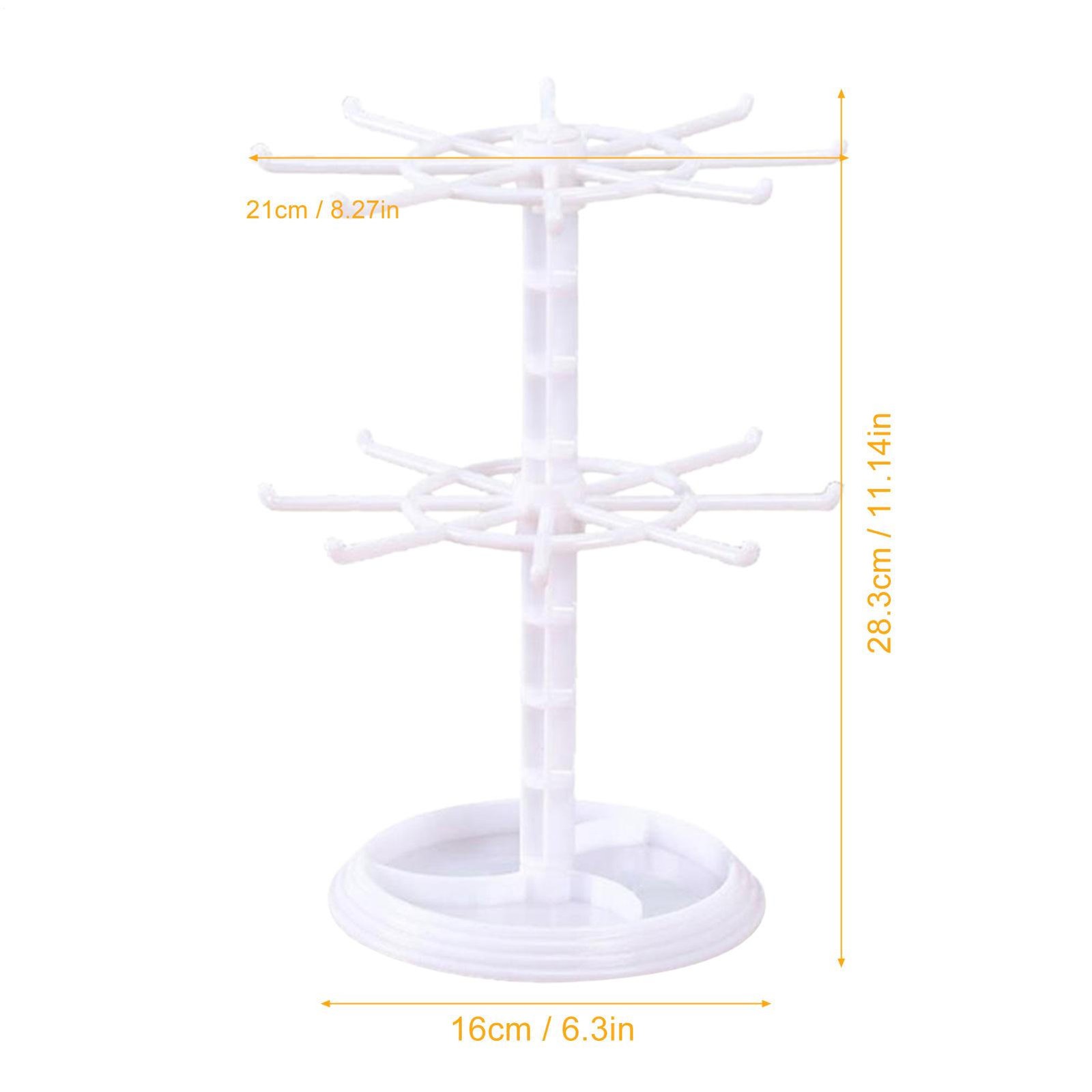 Two Layer Countertop Rotation Display Rack Bracelet Necklace Keyring StorageRack
