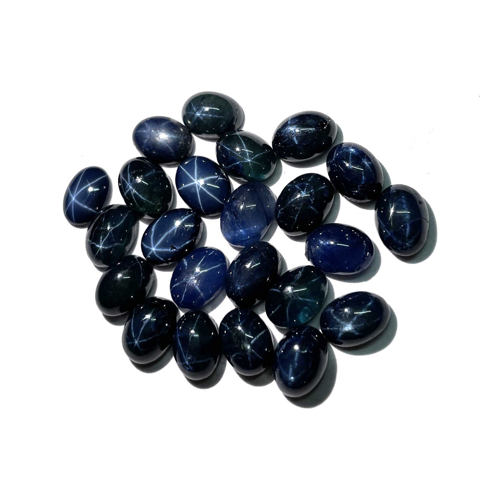 Diffused Star Blue Sapphire Oval Cabochon Loose Gemstone Lot 8 Pcs 5*7 MM 10 CT