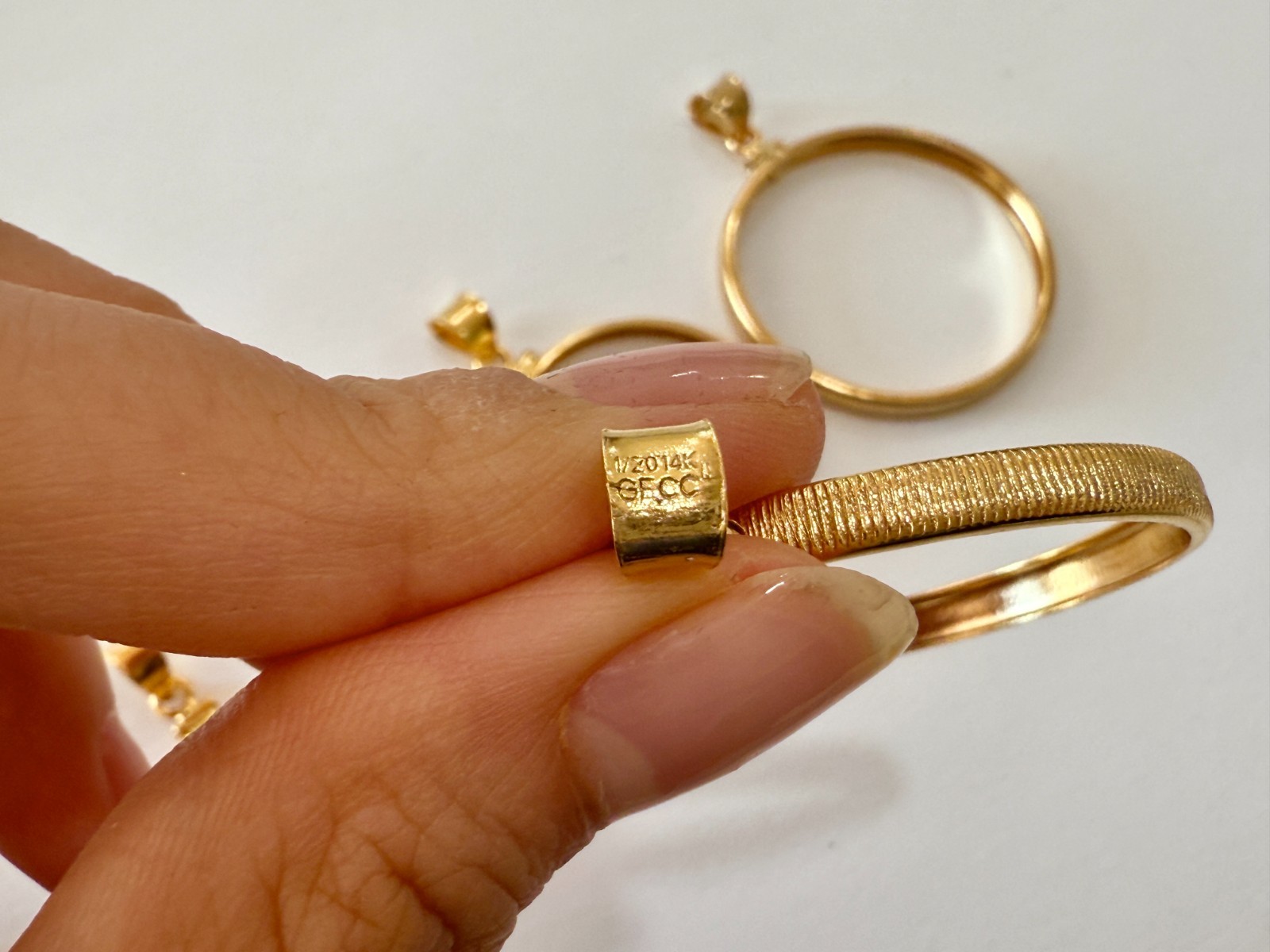 Authentic 14k Gold Filled Screw Top Bezel with Coin Edge 6 Sizes