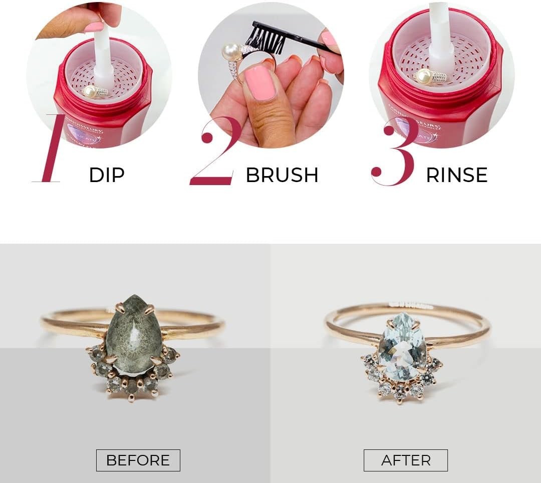 Ultimate Jewelry Care Kit: 8oz Cleaner & Dual Polishing Cloths for a Brilliance