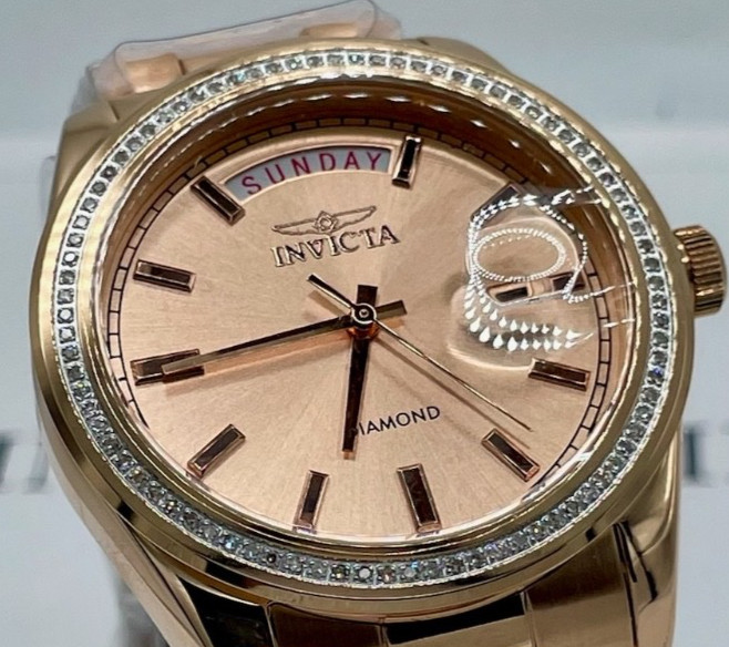 Invicta Elite Diamond 0.30 Carat Diamond Unisex Watch – 38mm, Rose Gold (48766)