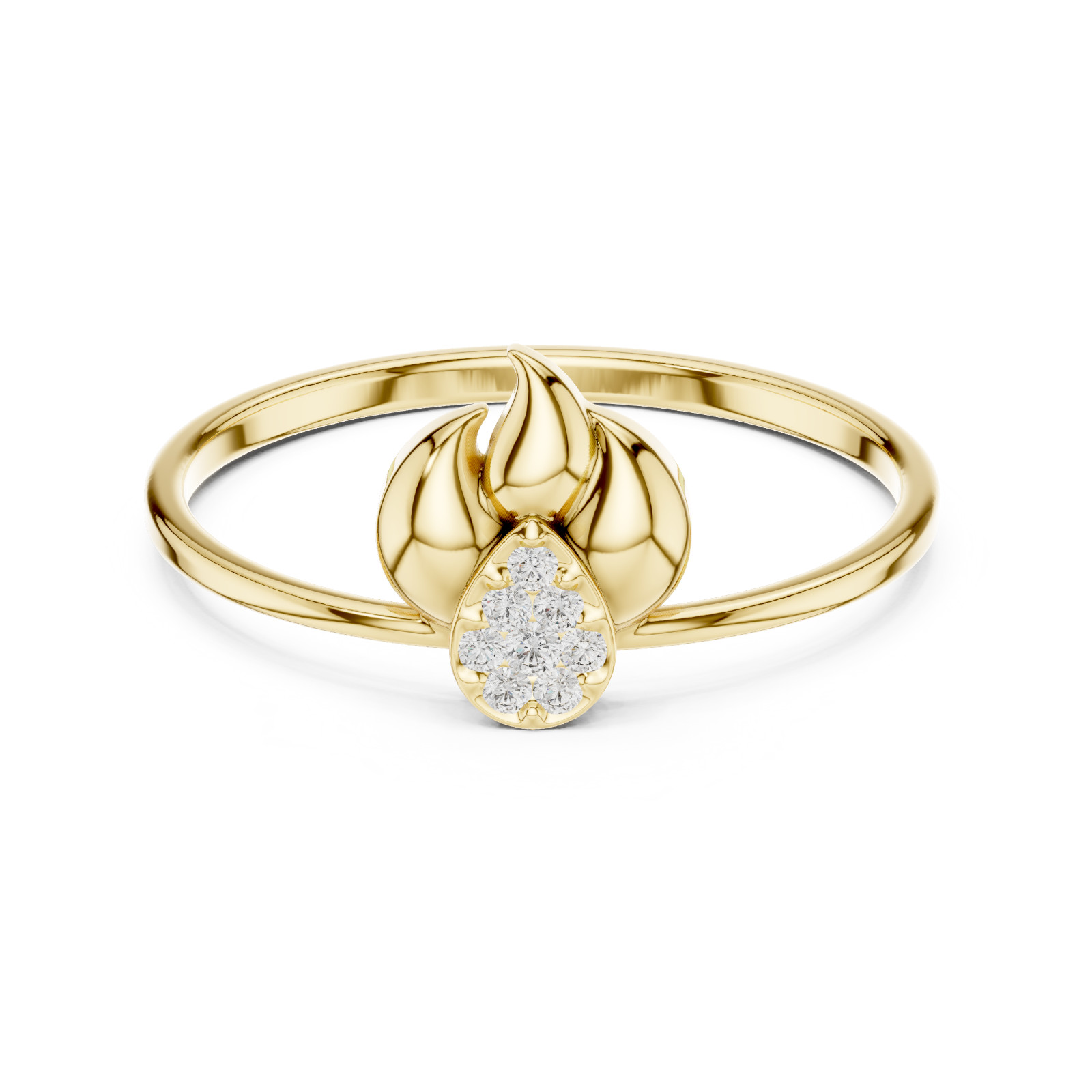 Natural Certified Round Cut Diamond Luxury Designer Style Ring 14K Gold Over