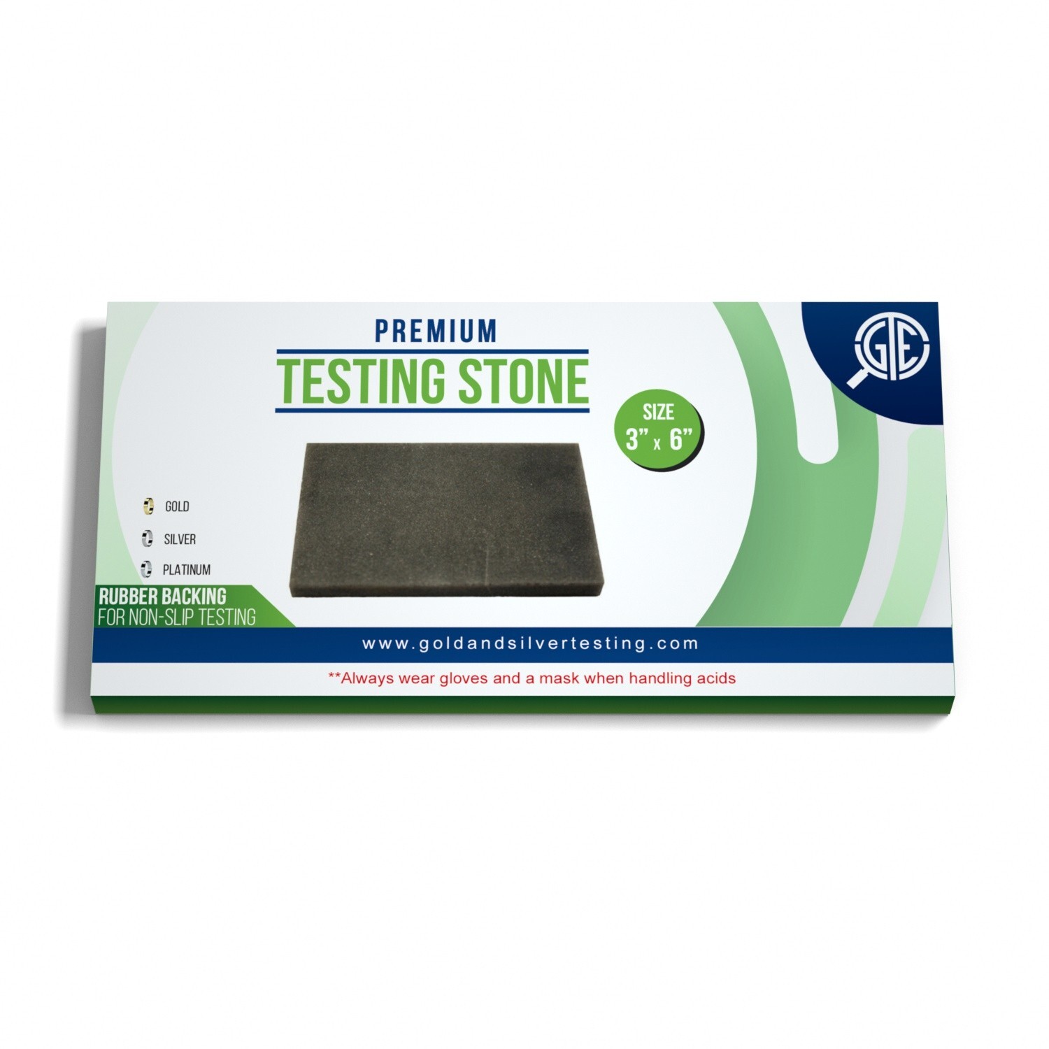 GTE 6”x3” Scratch Stone Gold Silver Test Kit 10K 14K 18K 22K 24K Platinum Acid