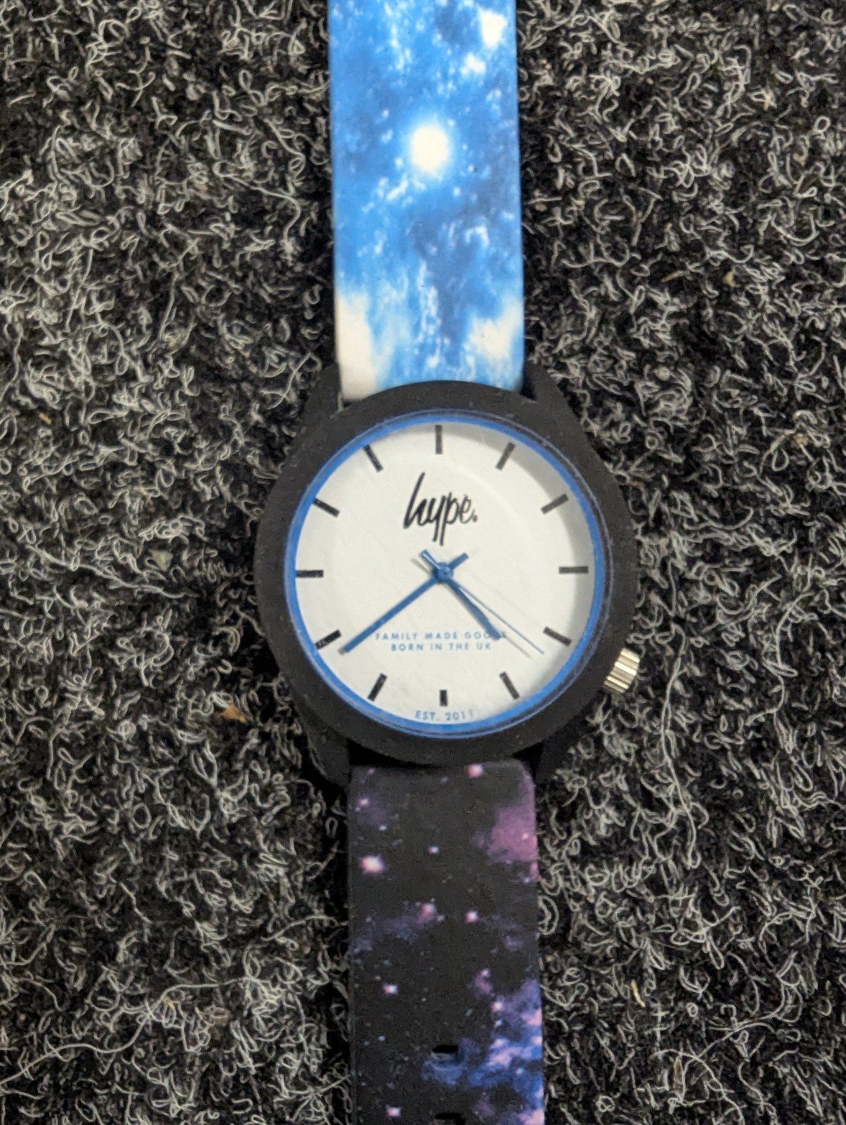 HYPE SILICONE STRAP WRIST WATCH ADULT UNISEX SPLASH PROOF GALAXY SILICONE STRAP