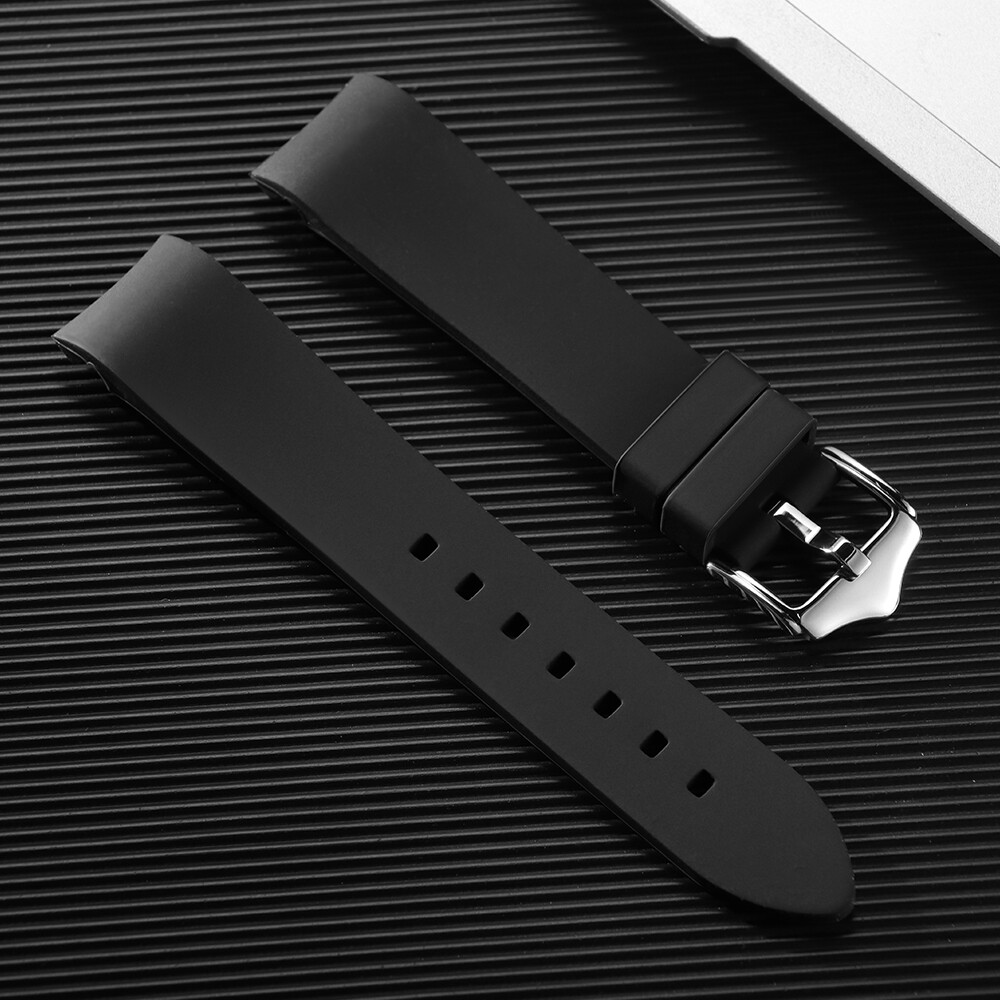 Curved End Watch Band Soft Silicone Rubber Strap Universal 18/19/20/21/22/24mm