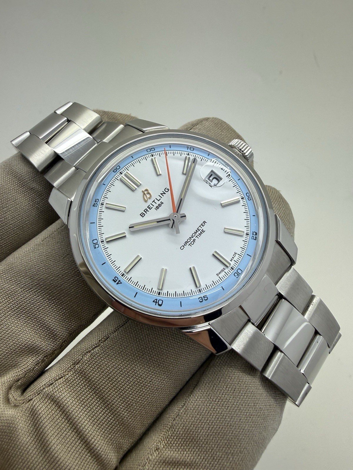 2025 Breitling Top Time B31 Steel White Dial Automatic 38mm Watch AB3113 B+P
